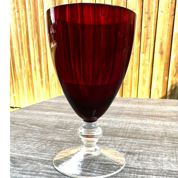 Ruby Red Cordial Liqueur Juice Footed Clear Base Glasses 4.25" Tall-Set of 14 - Picture 2 of 7